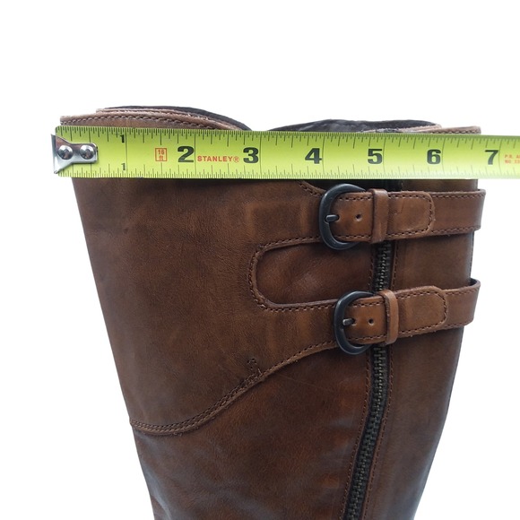Born Milari Knee High Riding Boots Leather Buckle Accent Heel Brown Women's‎ 9.5 - Picture 9 of 12